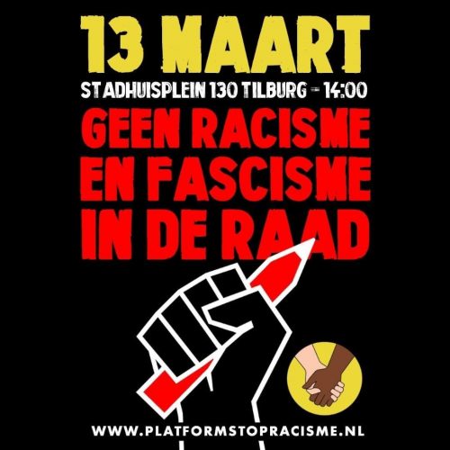 Demonstratie tegen racisme en fascisme in Tilburg